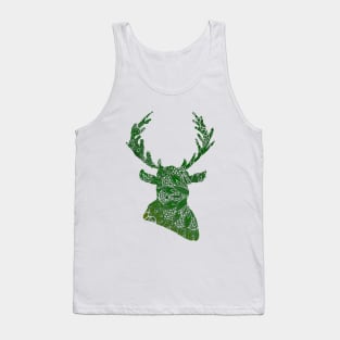 Green Mandala Deer Silhouette Tank Top